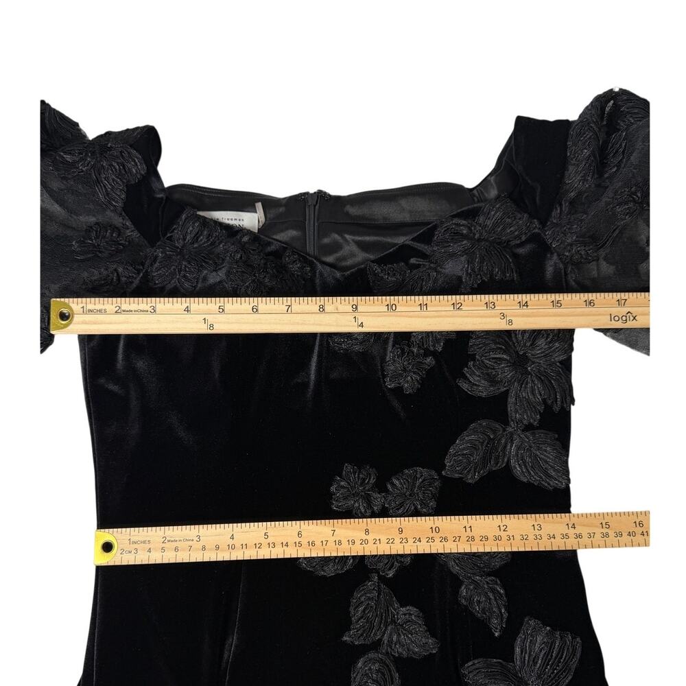 Rickie Freeman Teri Jon Black Sz 8 Velvet Lace Mermaid Gown 8 Black Tie Formal - Picture 10 of 10